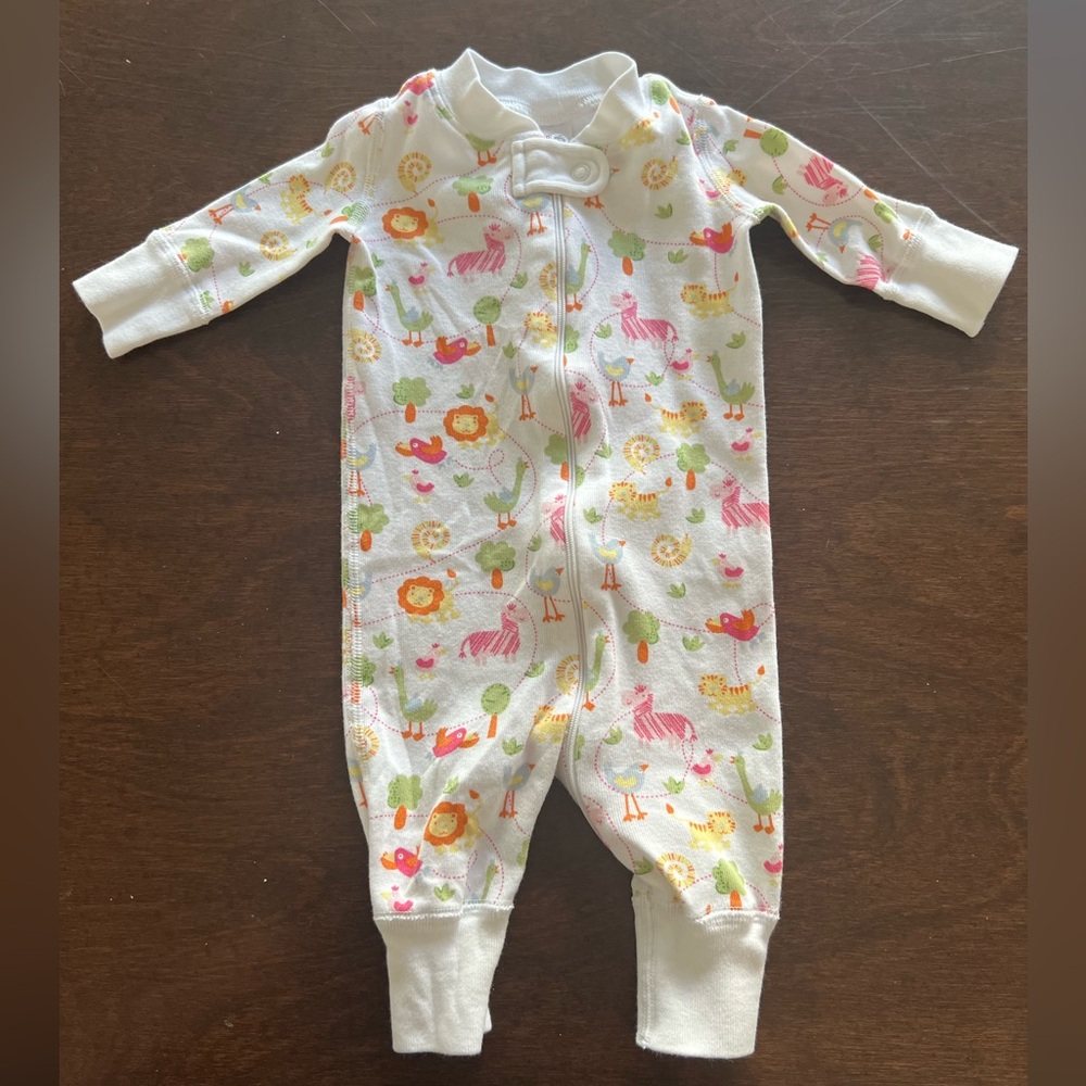 Hanna Andersson Size 0-6m Baby 100% Organic Cotton Full Zip One-Piece Pajama